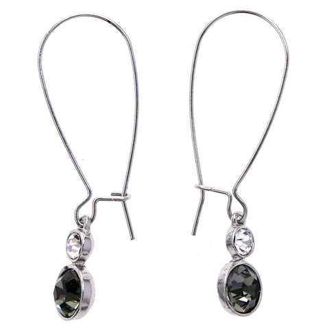 Mi Amore Dangle-Earrings Silver-Tone/Black