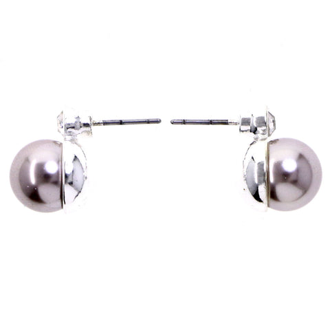 Mi Amore Post-Earrings Brown/Silver-Tone