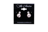 Mi Amore Post-Earrings Brown/Silver-Tone
