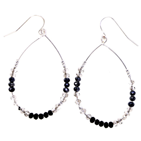Mi Amore Dangle-Earrings Silver-Tone/Black