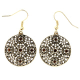 Mi Amore Flower Dangle-Earrings Gold-Tone/Orange