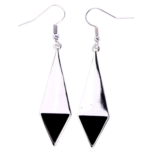 Mi Amore Dangle-Earrings Silver-Tone/Black