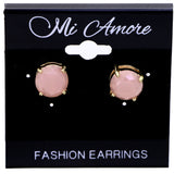 Mi Amore Stud-Earrings Pink/Gold-Tone