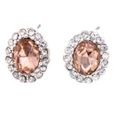 Mi Amore Post-Earrings Peach/Silver-Tone