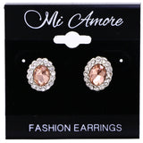 Mi Amore Post-Earrings Peach/Silver-Tone
