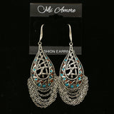 Mi Amore Dangle-Earrings Silver-Tone/Blue