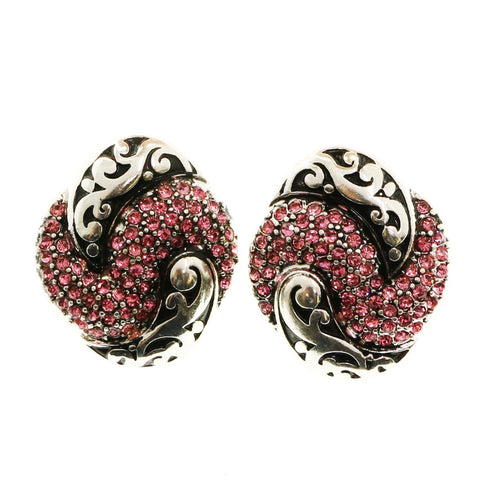 Mi Amore Post-Earrings Silver-Tone/Pink