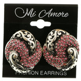 Mi Amore Post-Earrings Silver-Tone/Pink