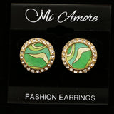 Mi Amore Post-Earrings Gold-Tone/Green