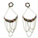 Mi Amore Crystal Chandelier-Earrings Silver-Tone/Multicolor