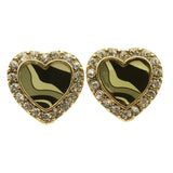 Mi Amore Heart Post-Earrings Gold-Tone/Green