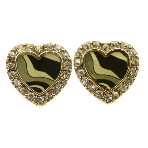 Mi Amore Heart Post-Earrings Gold-Tone/Green