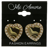 Mi Amore Heart Post-Earrings Gold-Tone/Green