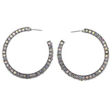 Mi Amore AB Finish Dangle-Earrings Silver-Tone