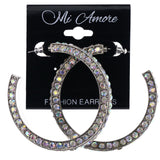 Mi Amore AB Finish Dangle-Earrings Silver-Tone