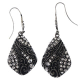 Mi Amore Antiqued Dangle-Earrings Silver-Tone/Black