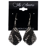 Mi Amore Antiqued Dangle-Earrings Silver-Tone/Black