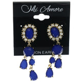 Mi Amore Drop-Dangle-Earrings Blue/Gold-Tone