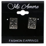Mi Amore Stud-Earrings Black/Silver-Tone