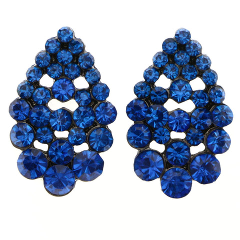 Mi Amore Teardrop Stud-Earrings Blue/Black