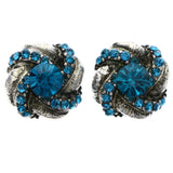 Mi Amore Knot Stud-Earrings Blue/Silver-Tone