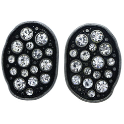 Mi Amore Antiqued Stud-Earrings Silver-Tone/Black