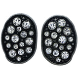 Mi Amore Antiqued Stud-Earrings Silver-Tone/Black