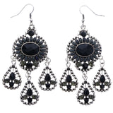 Mi Amore Dangle-Earrings Black/Silver-Tone