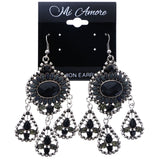 Mi Amore Dangle-Earrings Black/Silver-Tone