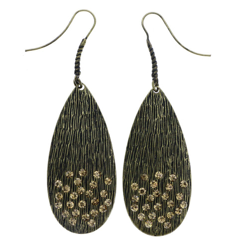 Mi Amore Antiqued Dangle-Earrings Gold-Tone/Brown