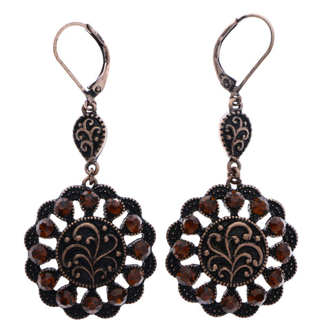 Mi Amore Dangle-Earrings Bronze-Tone/Orange