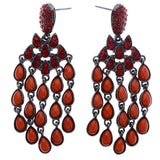 Mi Amore Drop-Dangle-Earrings Red/Silver-Tone