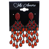 Mi Amore Drop-Dangle-Earrings Red/Silver-Tone