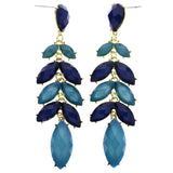 Mi Amore Drop-Dangle-Earrings Blue/Gold-Tone