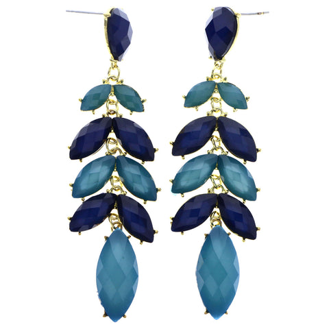 Mi Amore Drop-Dangle-Earrings Blue/Gold-Tone