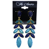 Mi Amore Drop-Dangle-Earrings Blue/Gold-Tone