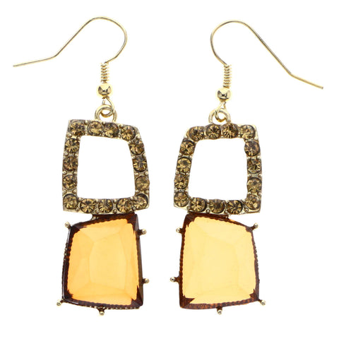 Mi Amore Dangle-Earrings Brown/Gold-Tone
