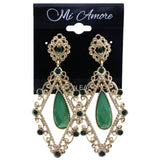 Mi Amore Filigree Drop-Dangle-Earrings Gold-Tone/Green