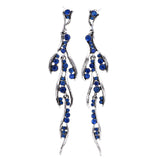 Mi Amore Antiqued Drop-Dangle-Earrings Blue/Silver-Tone