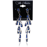 Mi Amore Antiqued Drop-Dangle-Earrings Blue/Silver-Tone