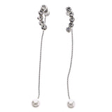 Mi Amore Drop-Dangle-Earrings Silver-Tone/White