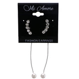 Mi Amore Drop-Dangle-Earrings Silver-Tone/White