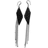 Mi Amore Dangle-Earrings Black/Silver-Tone