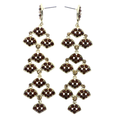 Mi Amore Drop-Dangle-Earrings Gold-Tone/Orange