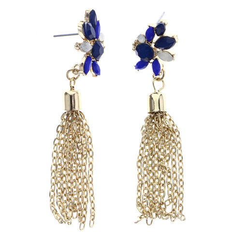 Mi Amore Drop-Dangle-Earrings Gold-Tone/Blue