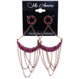 Mi Amore Drop-Dangle-Earrings Pink/Bronze-Tone