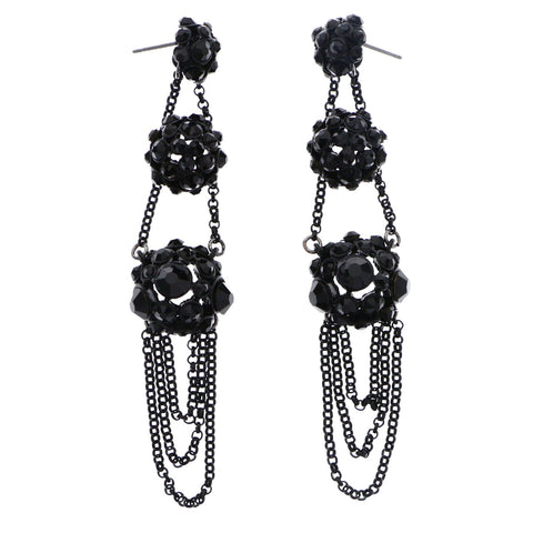 Mi Amore Drop-Dangle-Earrings Black