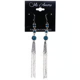 Mi Amore Dangle-Earrings Silver-Tone/Blue