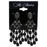 Mi Amore Drop-Dangle-Earrings Black/Silver-Tone