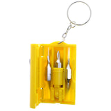 Mi Amore Screw Driver Tool Set Split-Ring-Keychain Yellow & Black